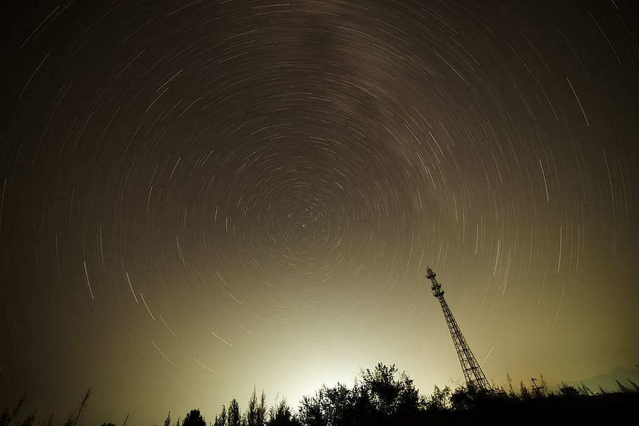star, night, shy, star trail, sky, astronomy, space, long exposure HD wallpaper