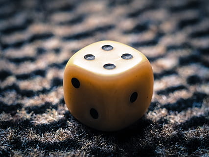 shallow focus photography of white dice, cube, four, roll the dice HD wallpaper