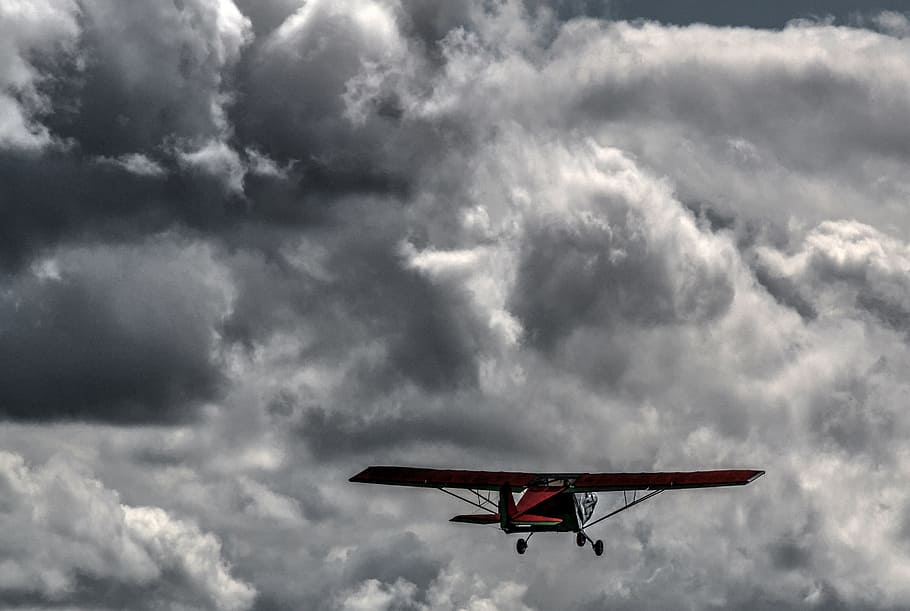 air, ultra light, plane, cloud - sky, air vehicle, transportation HD wallpaper