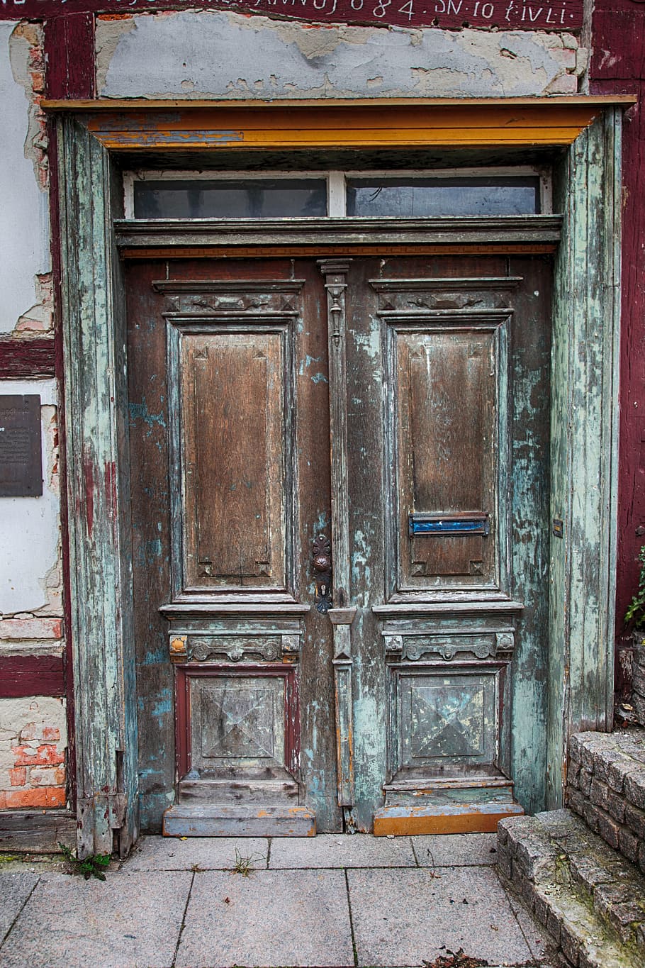 closed wooden door, input, doors, oak, truss, old, middle ages, HD wallpaper