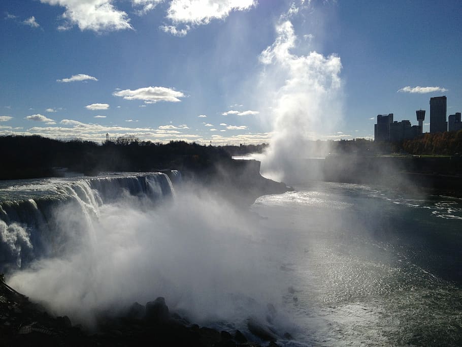 Waterfall, Buffalo, Usa, motion, long exposure, scenics, nature HD wallpaper