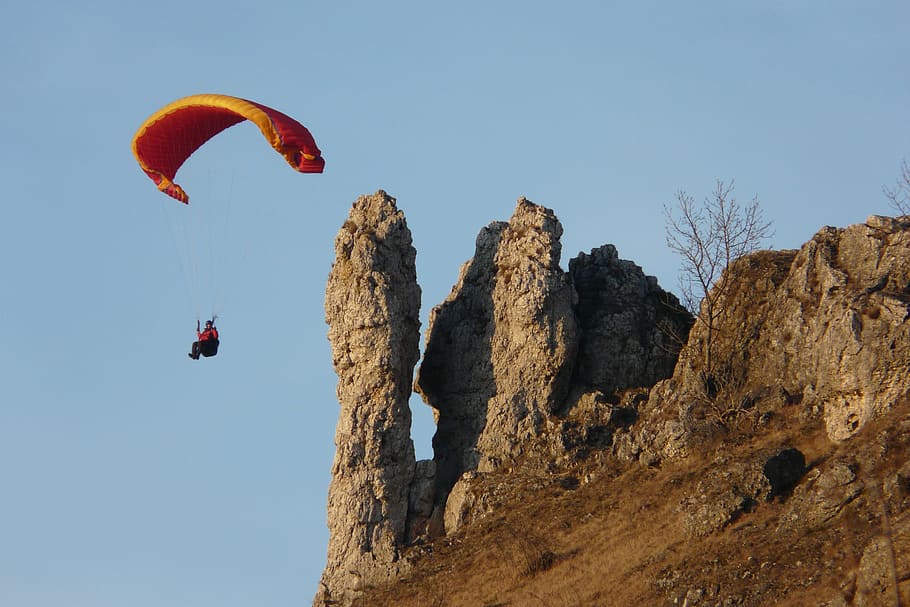 franconian switzerland, glide, walberla, float, adventure, extreme sports HD wallpaper