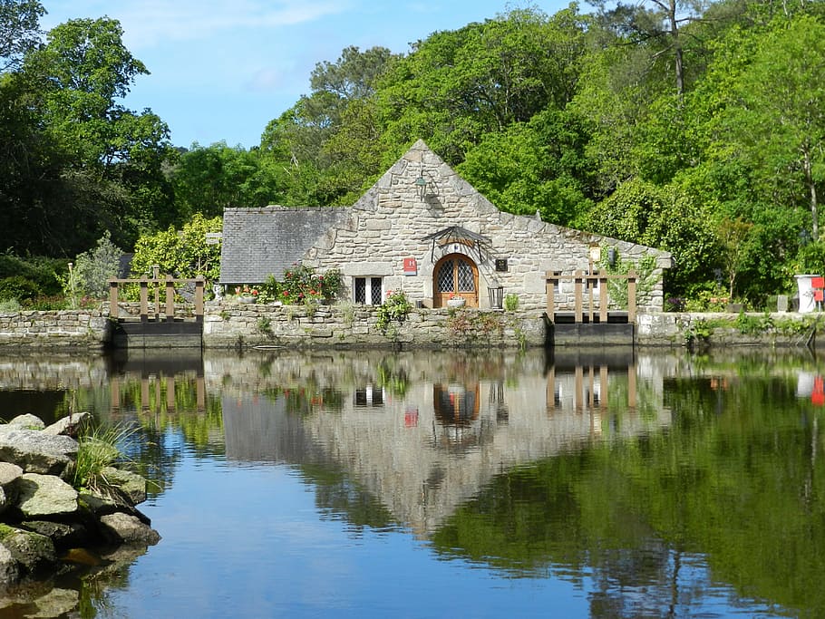 magic, water, reflection, tree, nature, lake, architecture HD wallpaper