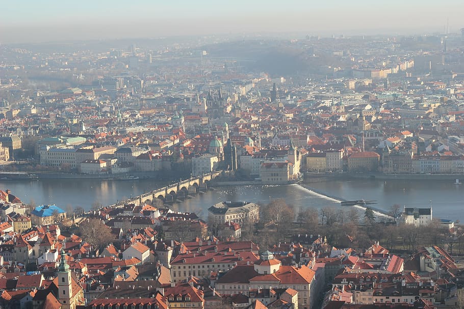 prague, panorama, vltava, architecture, building exterior, city HD wallpaper