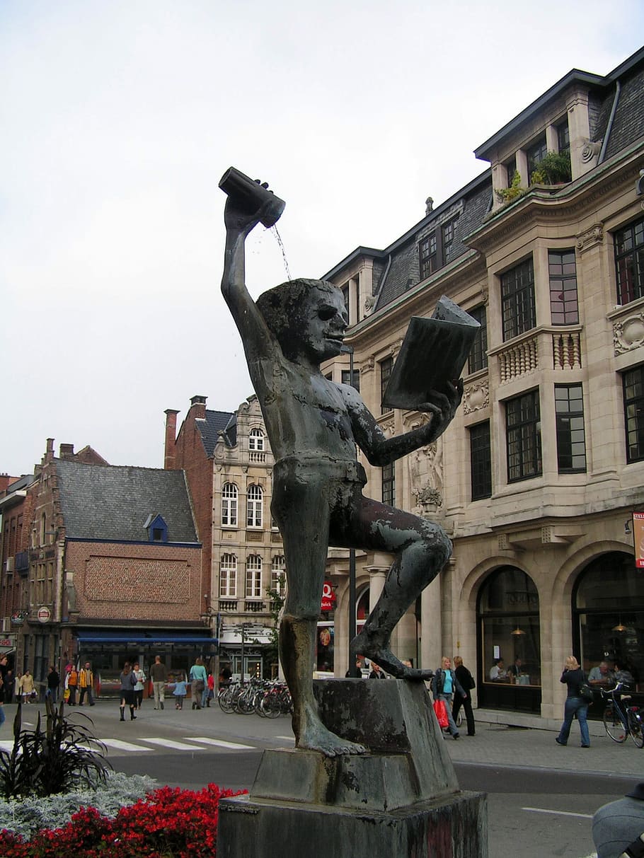 Fonske Statue in Leuven, Belgium, photos, landmark, public domain, HD wallpaper