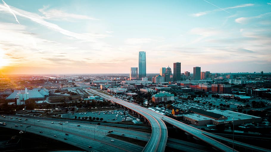eagle eye view time lapse city and streets, aerial view of buildings HD wallpaper