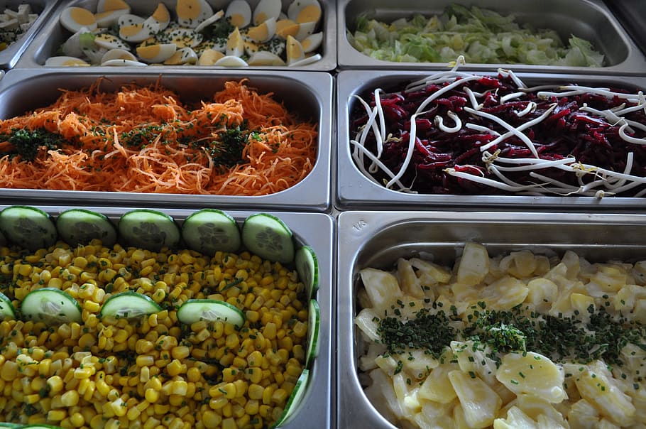 Eat, Salad, Buffet, Meal, Food, salad buffet, party service HD wallpaper