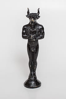 black bull figurine, crete, myth, statue, minotaur, greece HD wallpaper