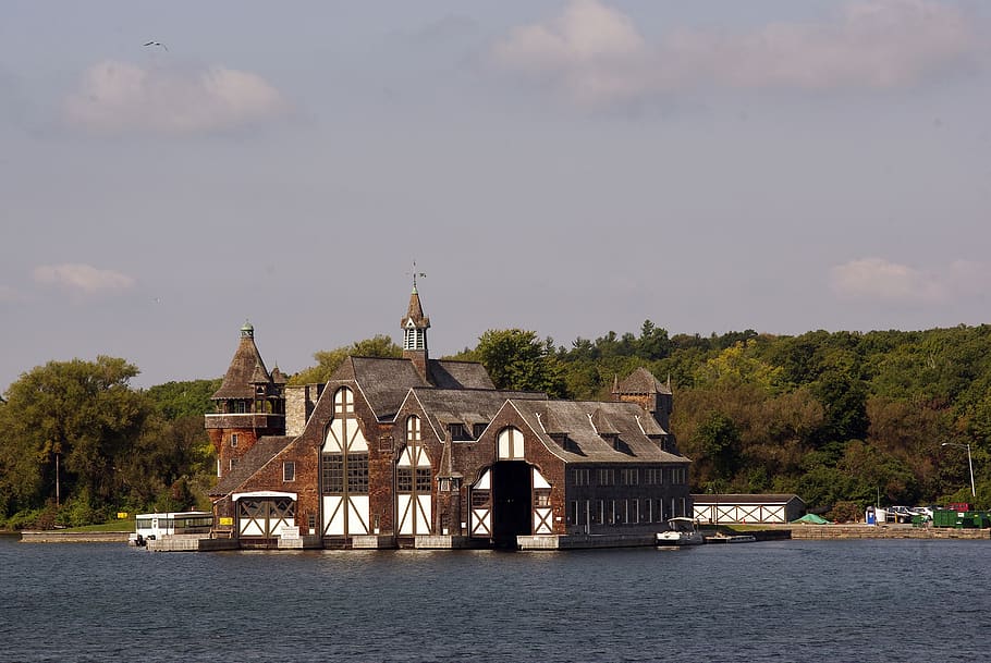 canada, quebec, thousand islands, villa, lake, landscape, reflection, HD wallpaper