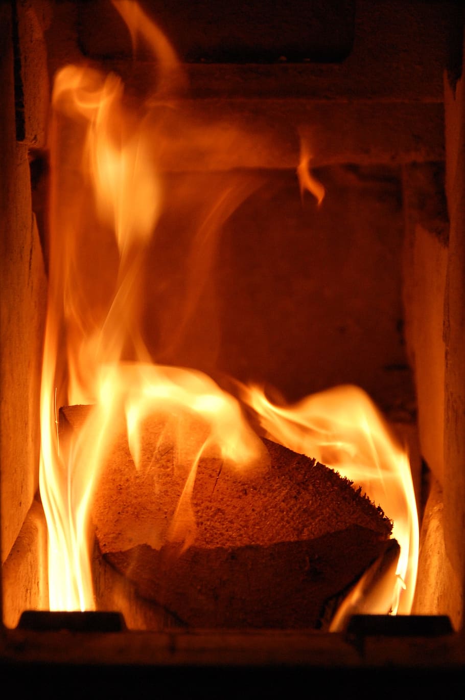 Fire, Home, Wood, Burn, Burning, logfire, fireplace, flame HD wallpaper