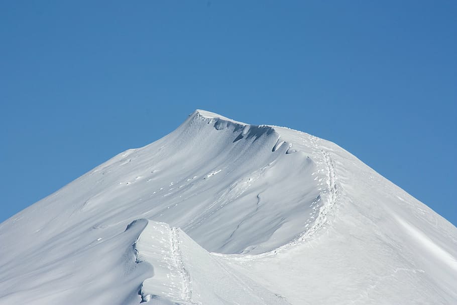 snow, mountain, winter, landscape, sky, hiking, mountaineering HD wallpaper