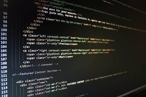 computer monitor displaying program, website, code, html, coding HD wallpaper
