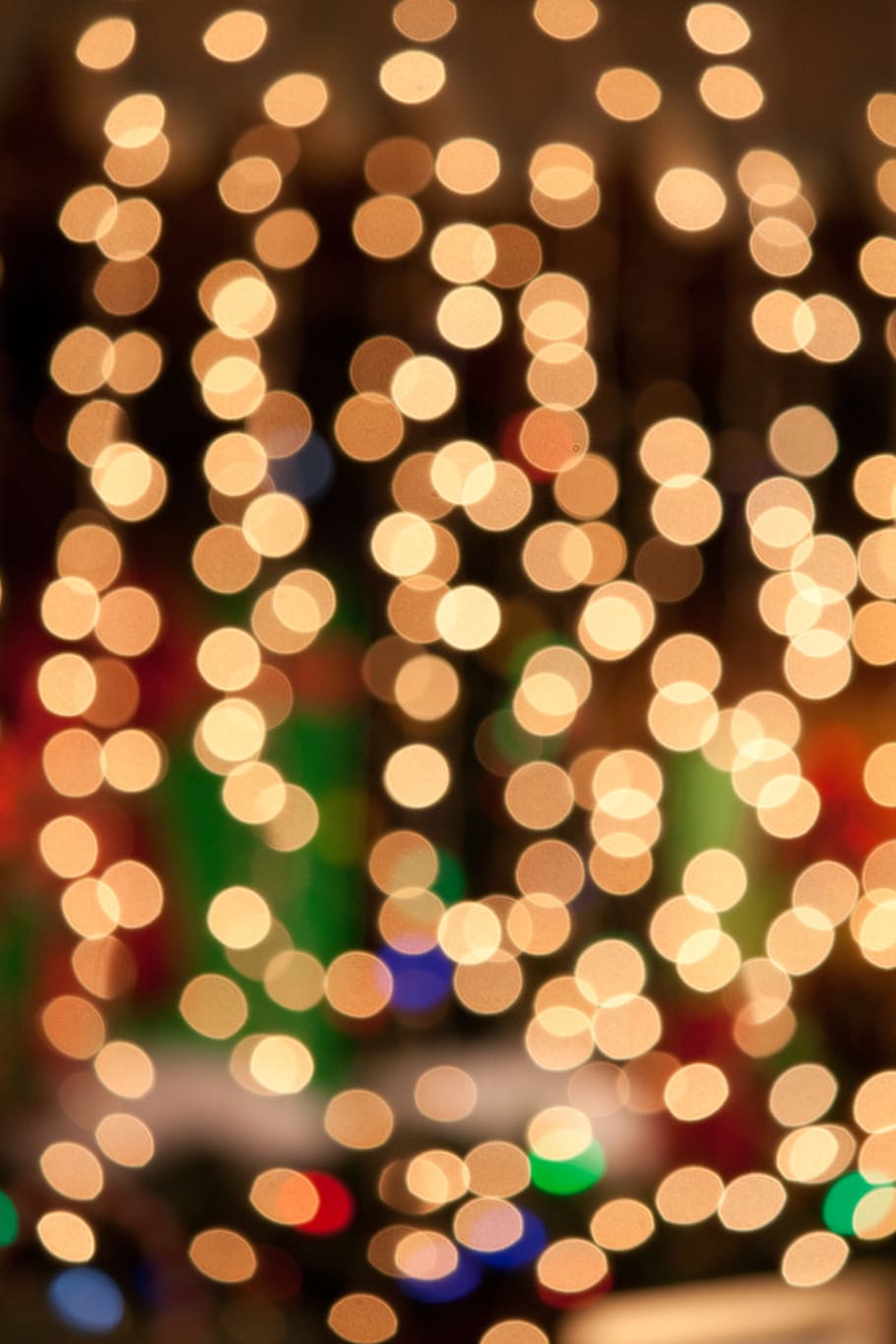 photo of yellow lights, bokeh, gold, glitter, backdrop, glowing HD wallpaper