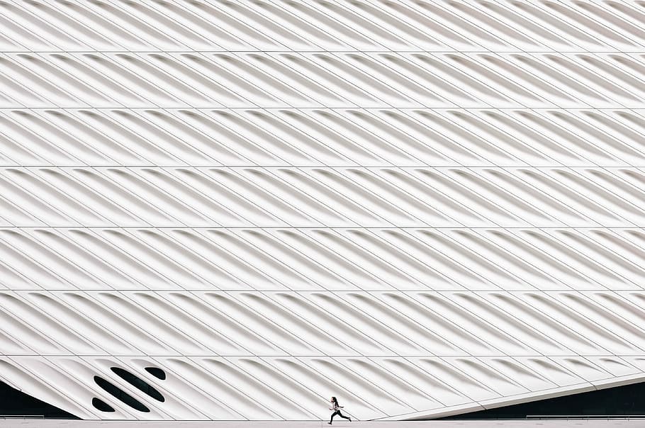 person running near white painted wall, untitled, scale, line HD wallpaper