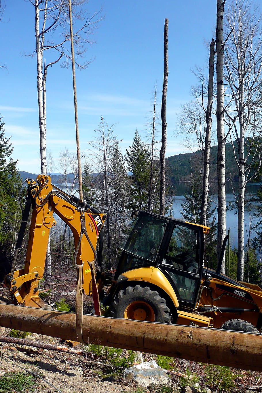 Land Clearing, Forestry, Trees, Backhoe, timber, woods, machine, HD wallpaper
