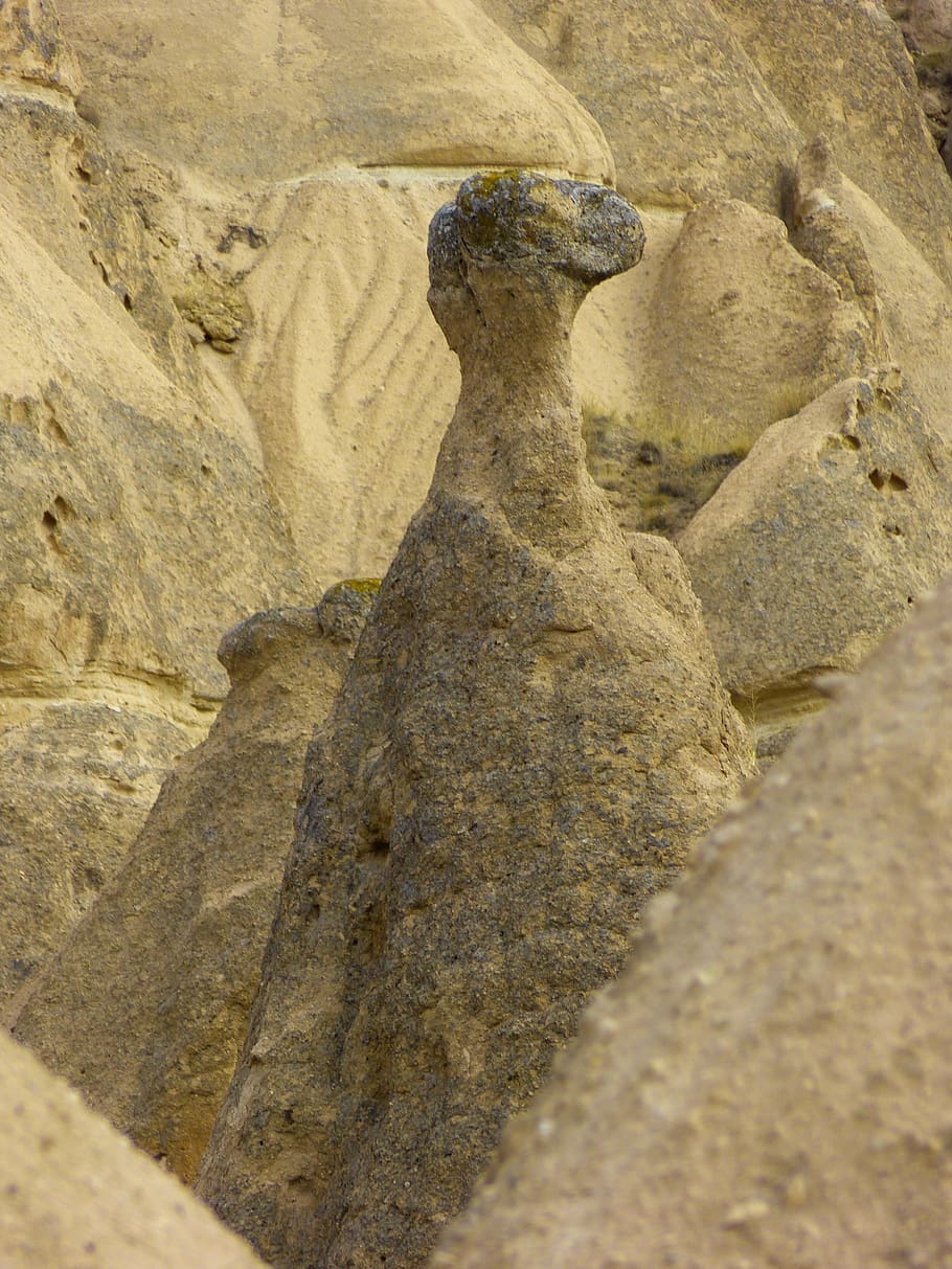 Cappadocia, Tufa, Rock, Formations, rock formations, dinosaur, HD wallpaper