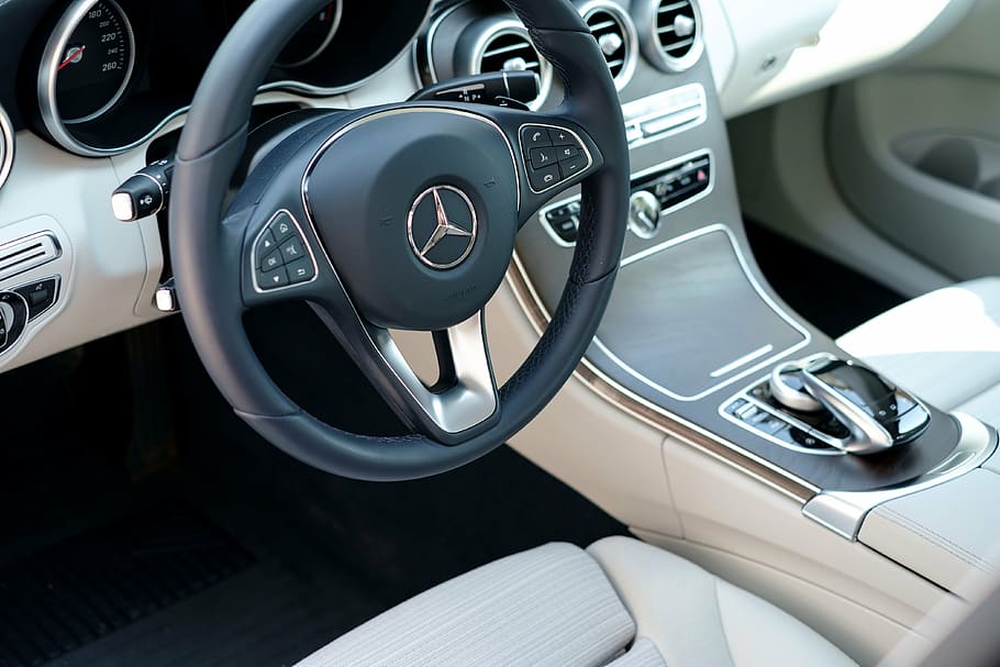 empty gray Mercedes-Benz interior, car, bmw, x3, vehicle, transportation, HD wallpaper
