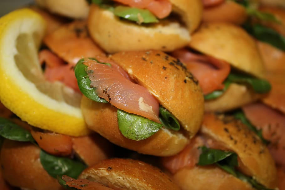 nuggets, salmon, lemon, food and drink, freshness, close-up HD wallpaper