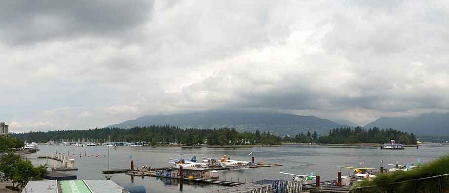 park, panoramic, stanley, view, seaplane, vancouver, british columbia HD wallpaper