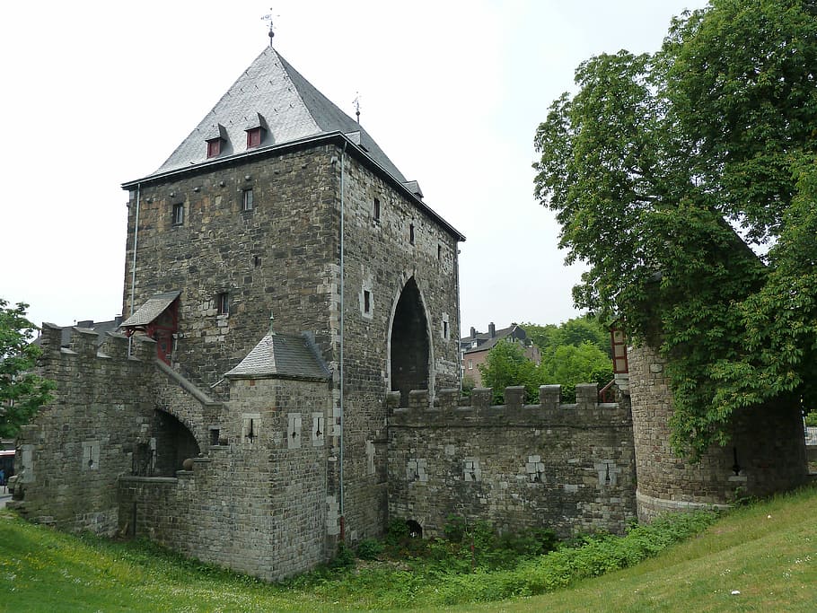 Aachen, Ponttor, Germany, Tower, Ancient, medieval, building HD wallpaper