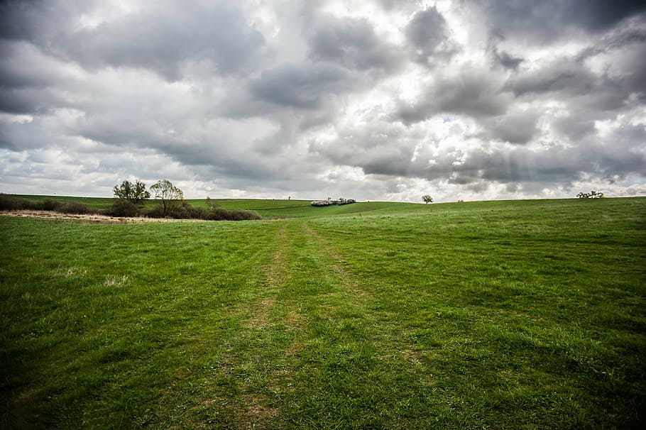 clouds, dark, landscape, grass, mecklenburg, nature, cloud - Sky HD wallpaper