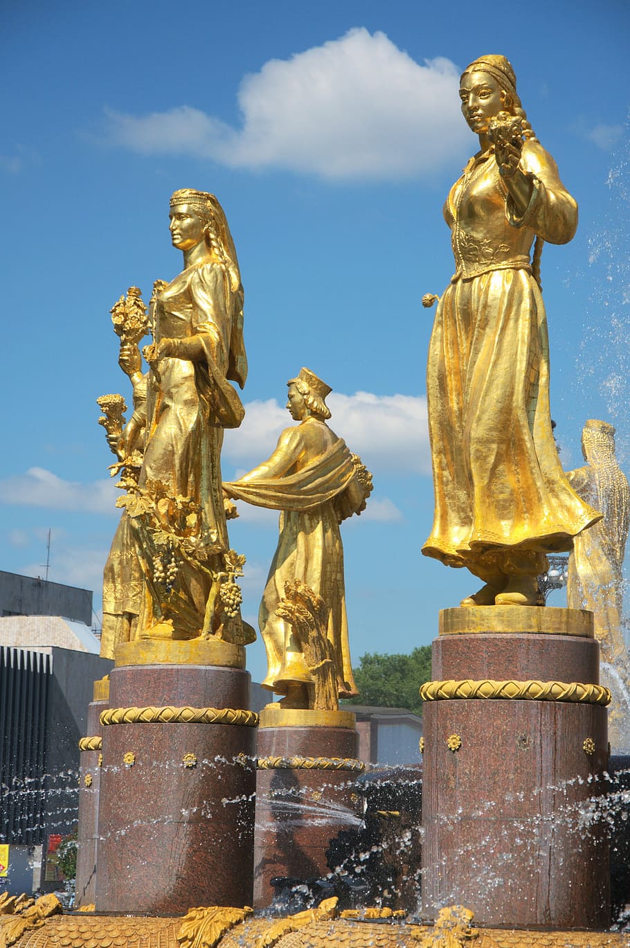 Fontaine, Moscow, Gold, Russia, historically, architecture