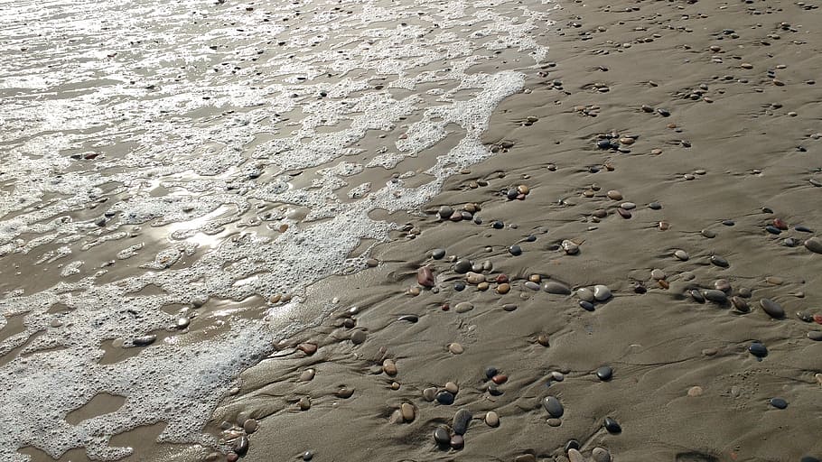 Beach, Sea, Shore, Sand, Water, is, mediterranean, stone, backgrounds HD wallpaper