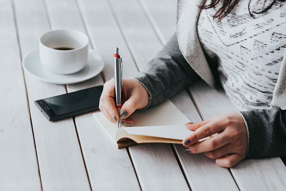 Coffee on a table with other items, morning, pot, tablet, book HD wallpaper