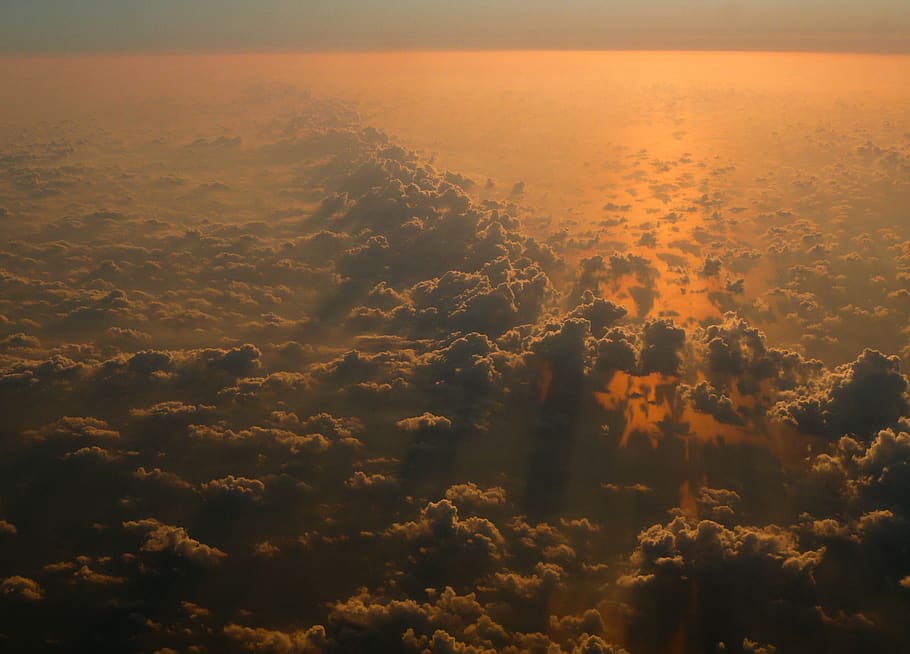 heaven, sky, cloudscape, horizon, flying, endless, dom, sunset HD wallpaper