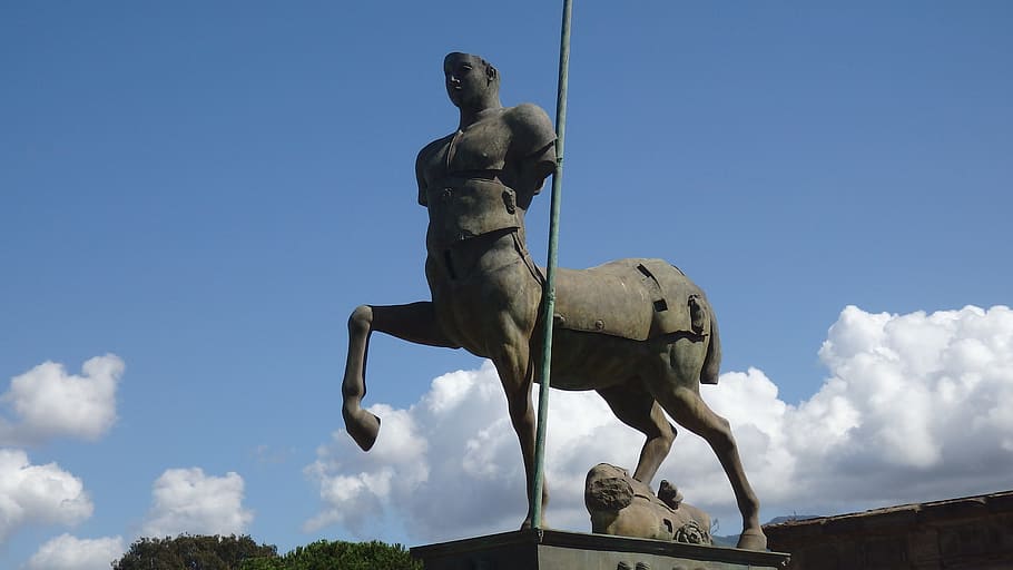 pompeii, centaur, statue, travel, italy, representation, human representation HD wallpaper