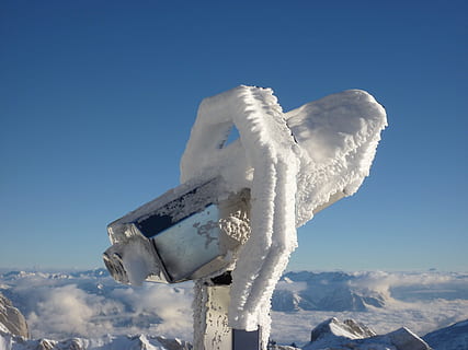 Ice, Cold, Icy, Winter, Snow, White, ice formations, telescope HD wallpaper