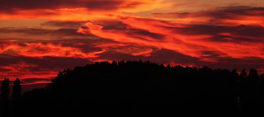 Colors, Sunset, Clouds, Horizon, red, summer, nature, dusk HD wallpaper