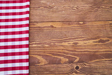 brown wooden baord, table, cover, red, detail, kitchen, beautiful HD wallpaper