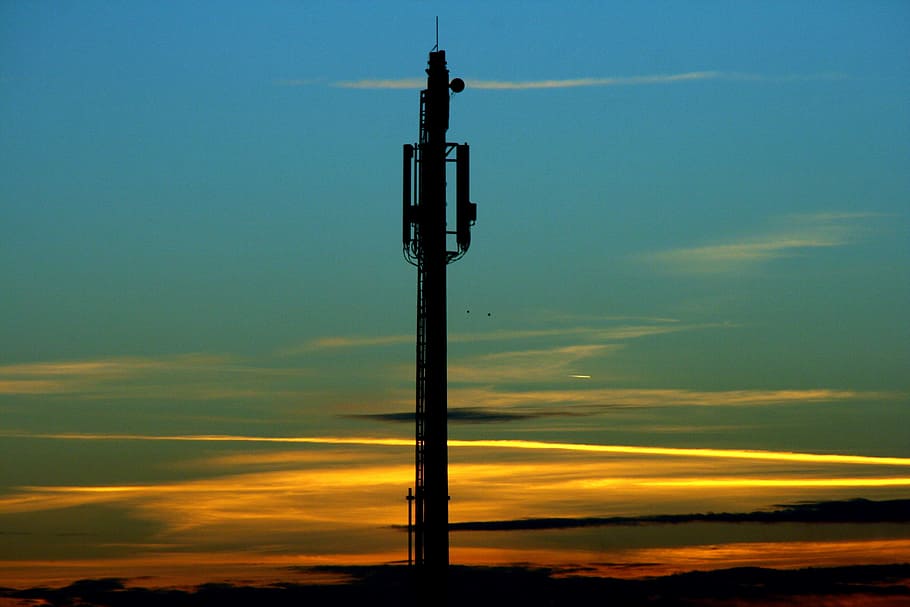 Pole, Sunset, Cloud, sky, blue, red, in the evening, electricity HD wallpaper