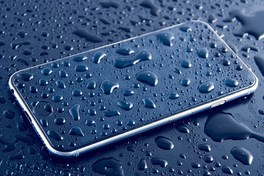 Hd Wallpaper Wet Mobile Iphone Smartphone With Water Drops Technology Business Wallpaper Flare
