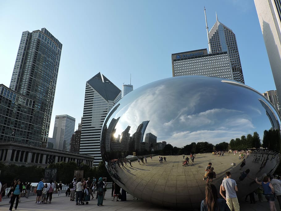 Chicago, Bean, Architecture, urban Scene, people, city, building Exterior HD wallpaper