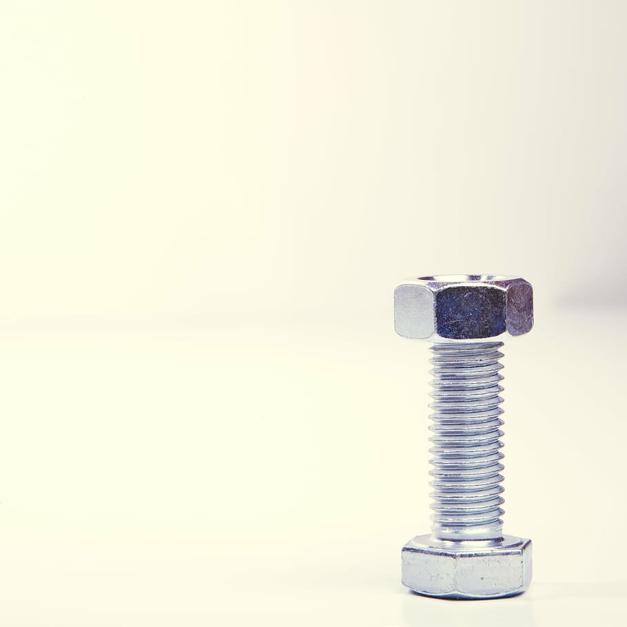 screw, mother, metal, iron, thread, connection, allen, hexagon nut, HD wallpaper