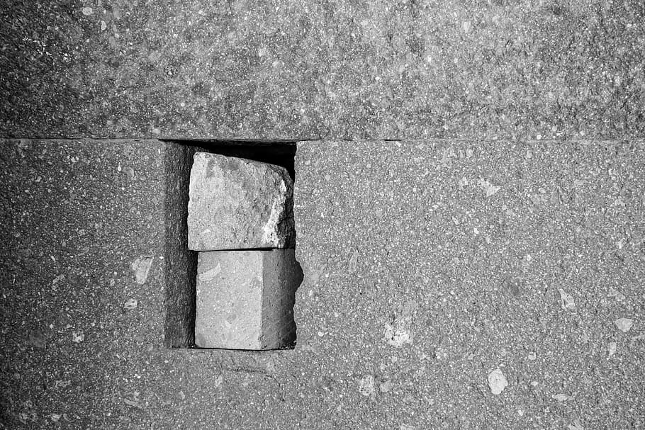 stones, wall, stack, hole, filling, no people, day, built structure HD wallpaper