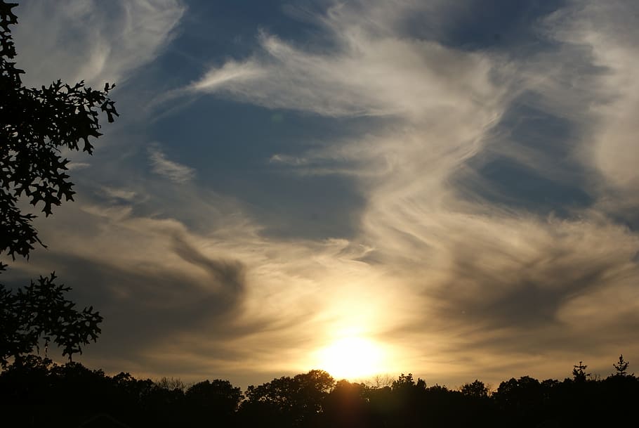 clouds, sunset, angel, sky, evening, horizon, dramatic, silhouette HD wallpaper