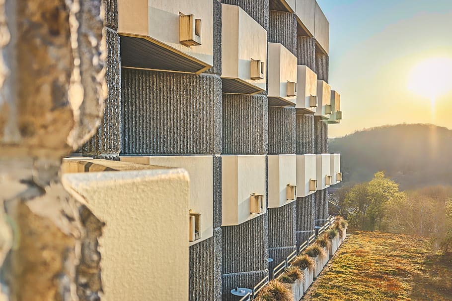 stone, architecture, sun, concrete, material, construction HD wallpaper