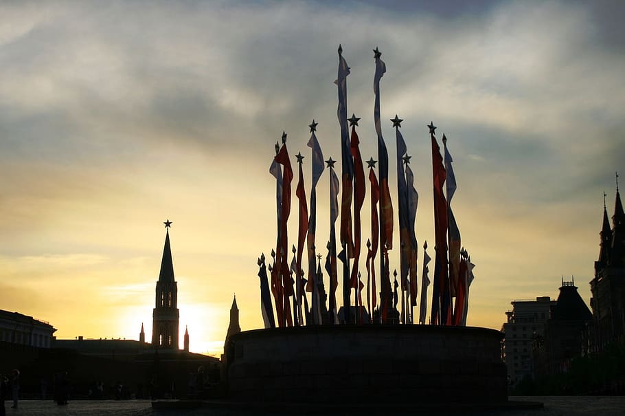 Sunset, Clouds, Luminous, Red Square, historic, late afternoon HD wallpaper