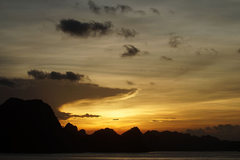 sunset, dawn, dusk, evening, panorama, sky, beauty in nature HD wallpaper