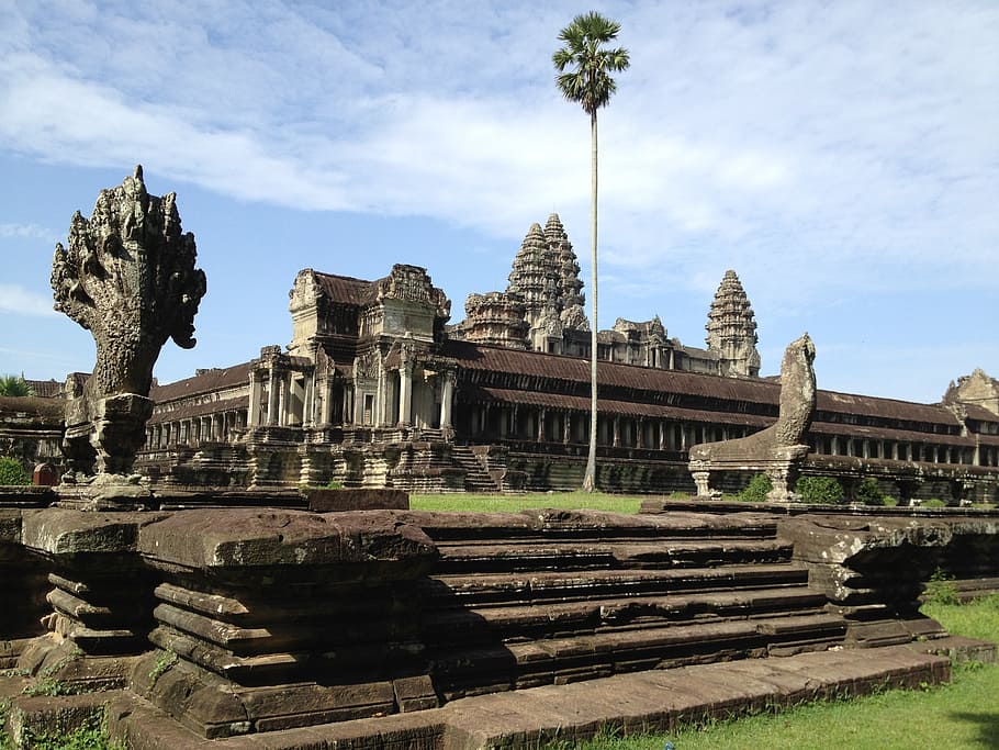siem reap, angkor wat, temple, cambodia, architecture, built structure, HD wallpaper