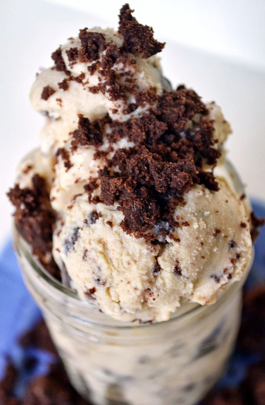 ice cream in drinking glass, cold, winter, brownies, chocolate HD wallpaper