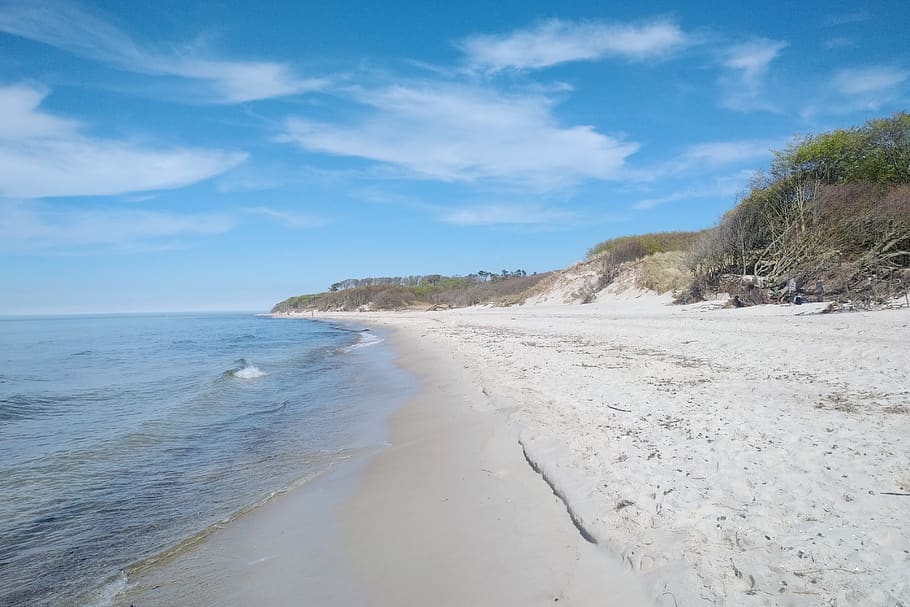 west beach, sea, baltic sea, nature, landscape, sky, coast, HD wallpaper