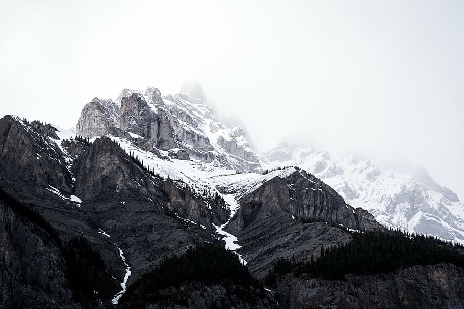 mountain covered with snow, mountain range, summit, height HD wallpaper