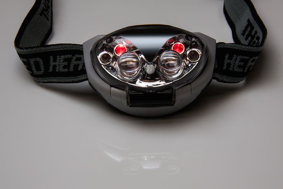 oval black and gray headlamp on white surface, mobile, mains independent HD wallpaper