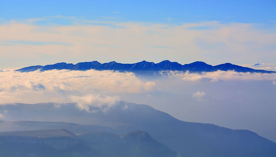 mountains, clouds, landscape, sky, carega, italy, small dolomites HD wallpaper