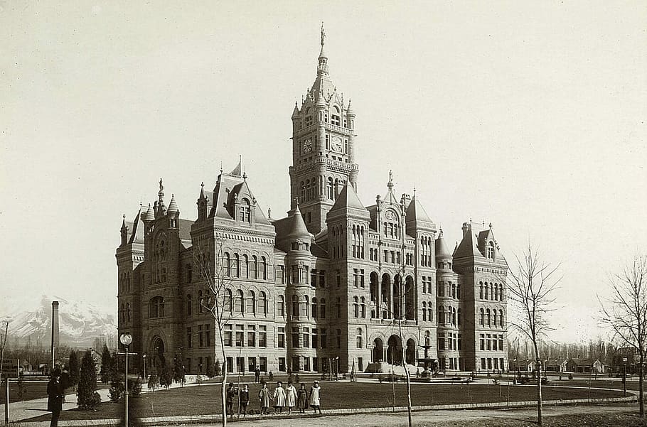 Utah's First Statehouse in Salt Lake City, building, photo, public domain