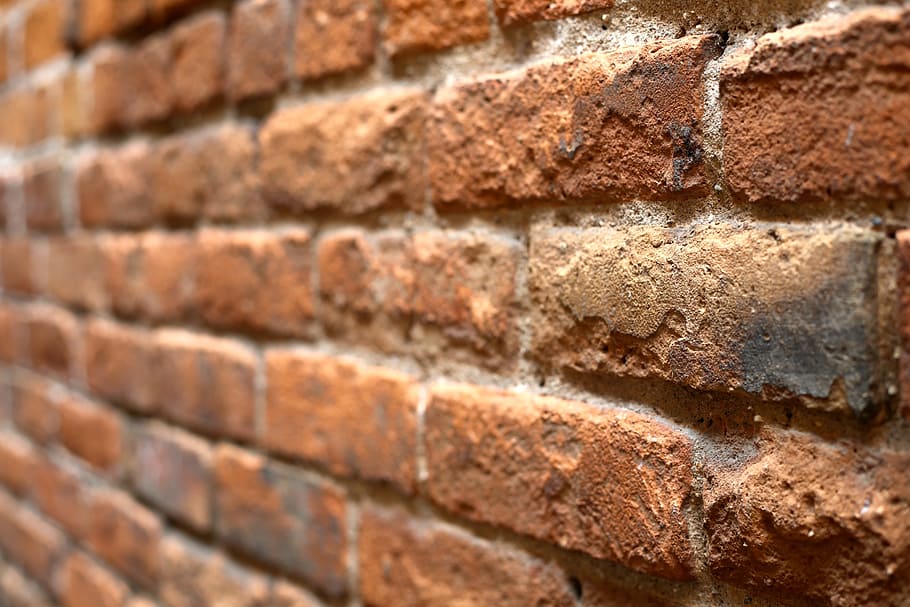 shallow focus photography of brown brick, red brick, brick wall, HD wallpaper